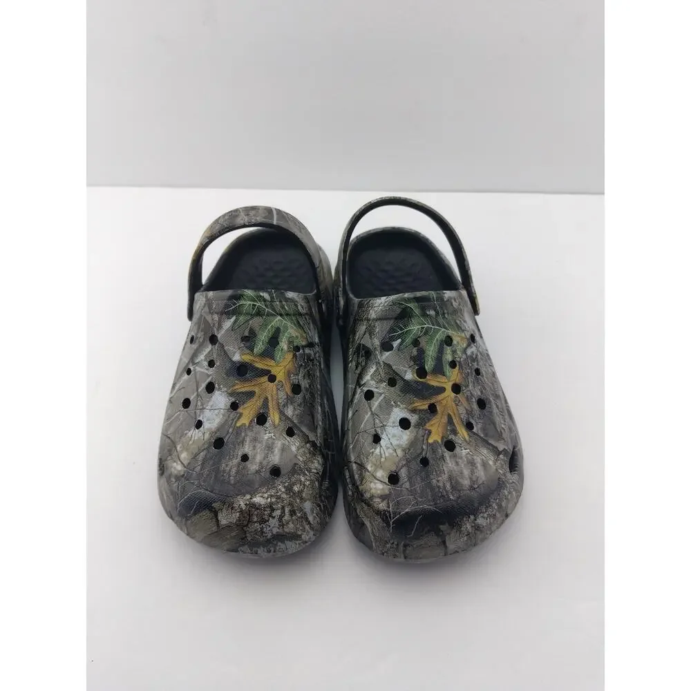 Kids Classic Camo Garden Clogs For Boys Girls Lightweight Adjustable Water si-31